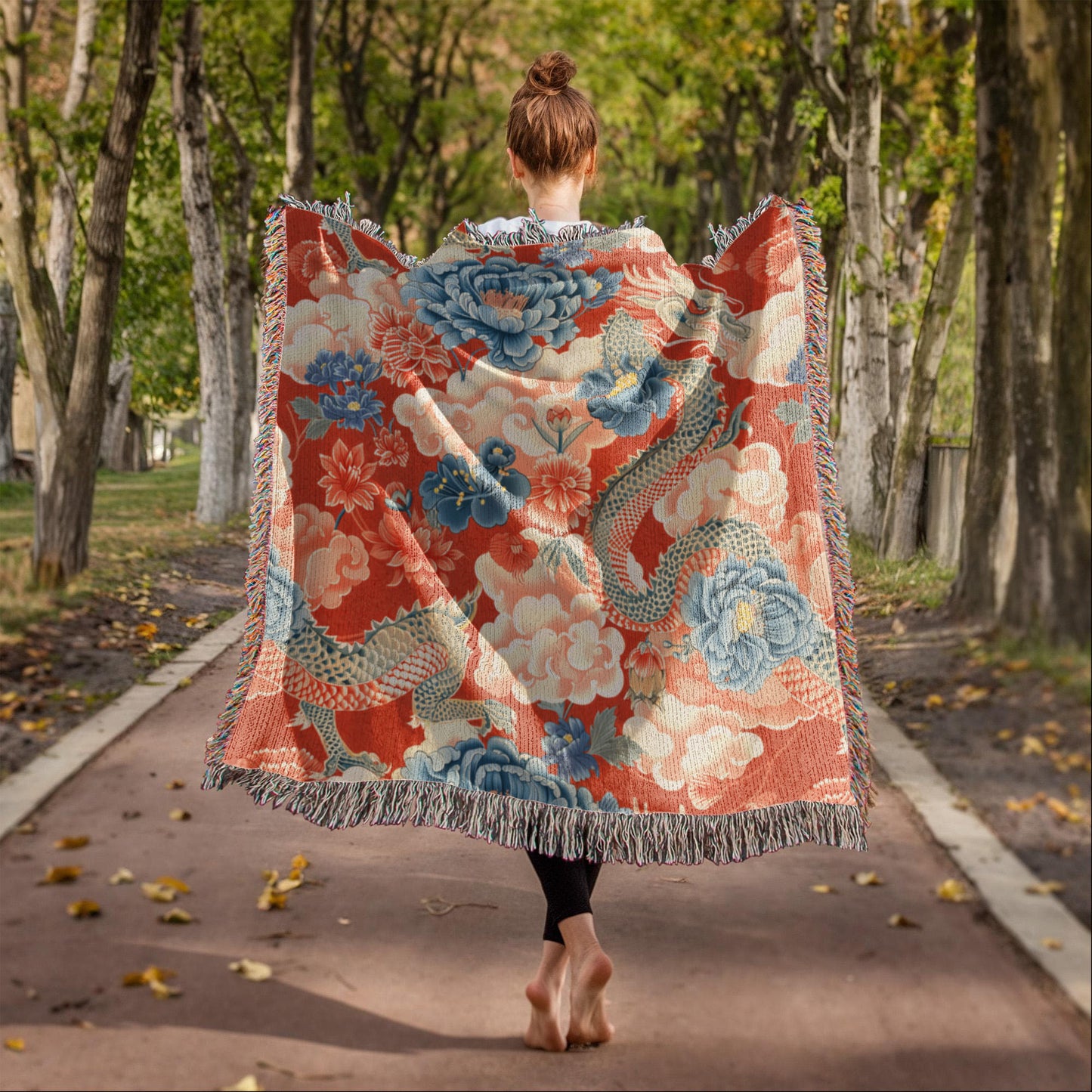 Chinoiserie Pattern 009 - 50" x 60" Heirloom Woven Blanket