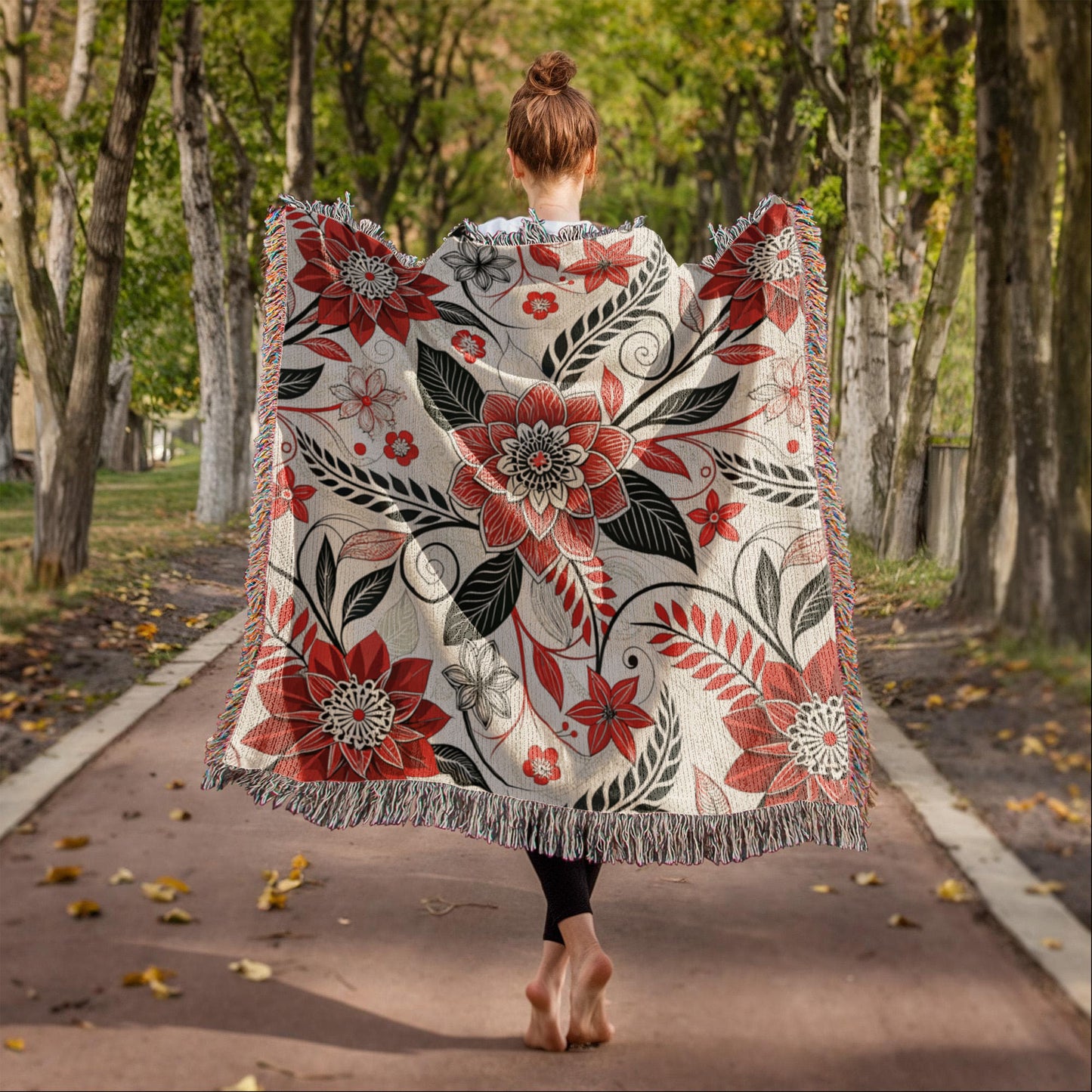 Oversized Floral Pattern 001 - 50" x 60" Heirloom Woven Blanket