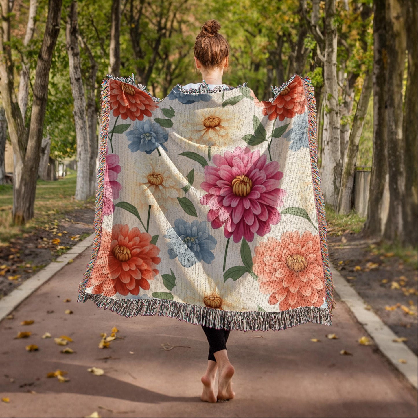 Spring Flowers Pattern 010 - 50" x 60" Heirloom Woven Blanket