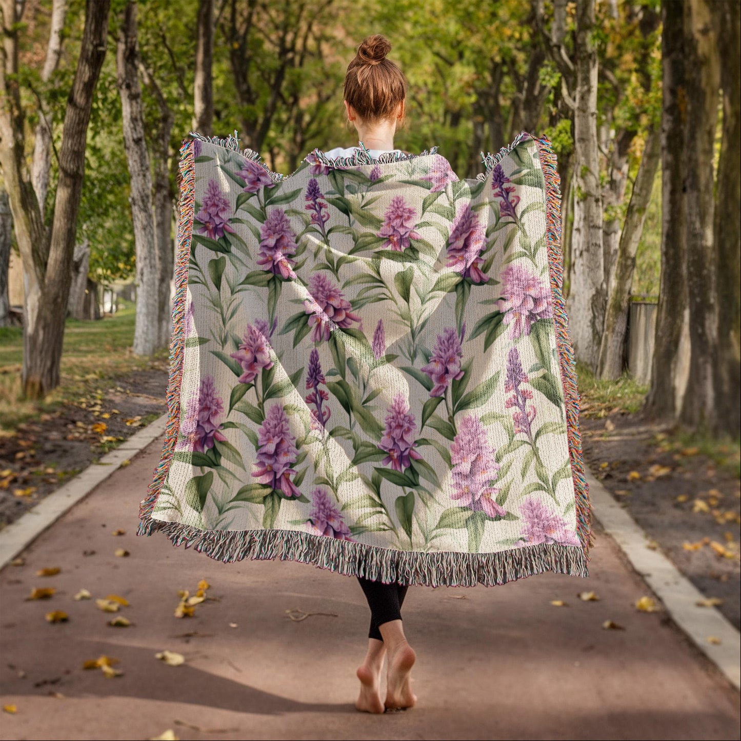 Spring Flowers Pattern 008 - 50" x 60" Heirloom Woven Blanket