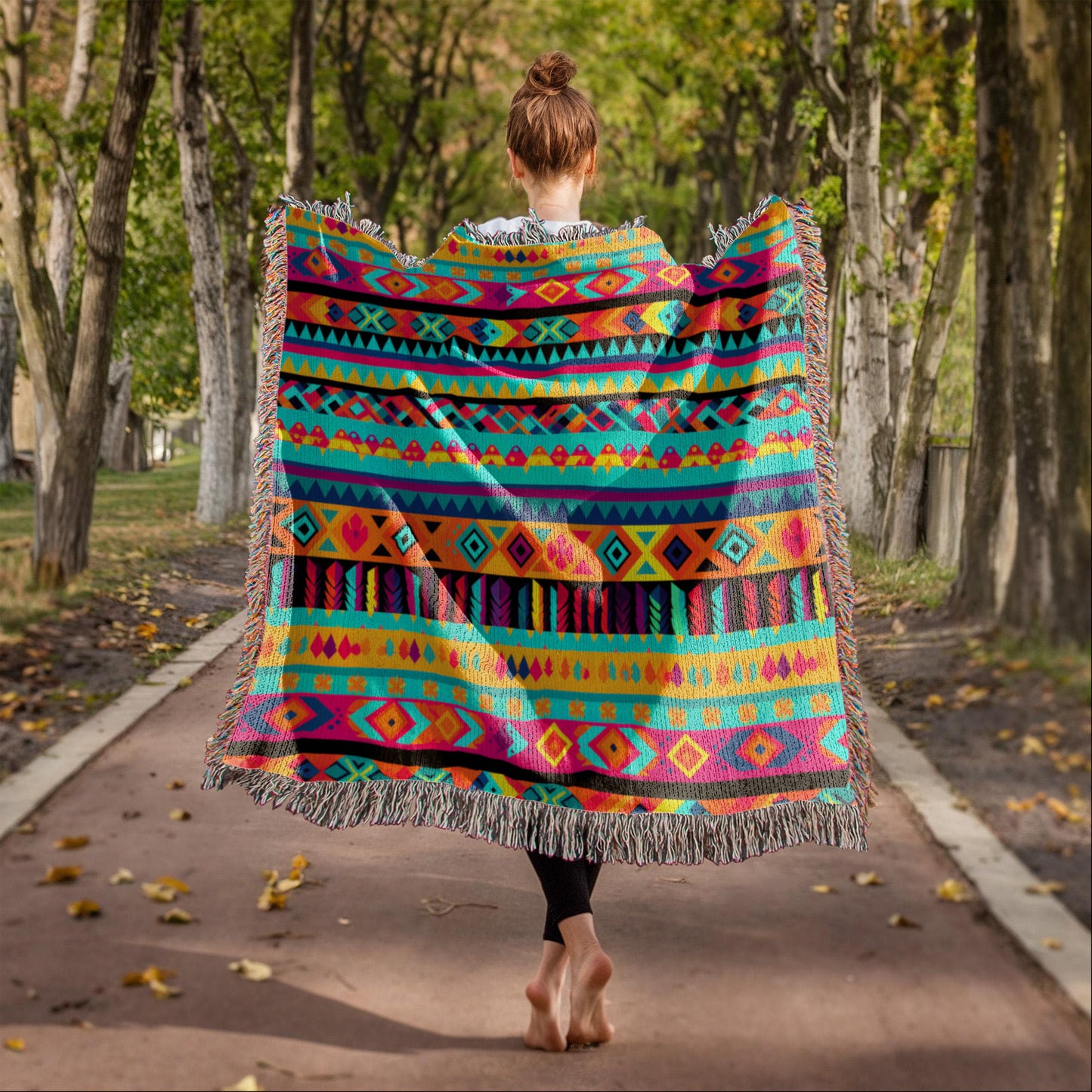 Mexican Textile Pattern 007 - 50" x 60" Heirloom Woven Blanket