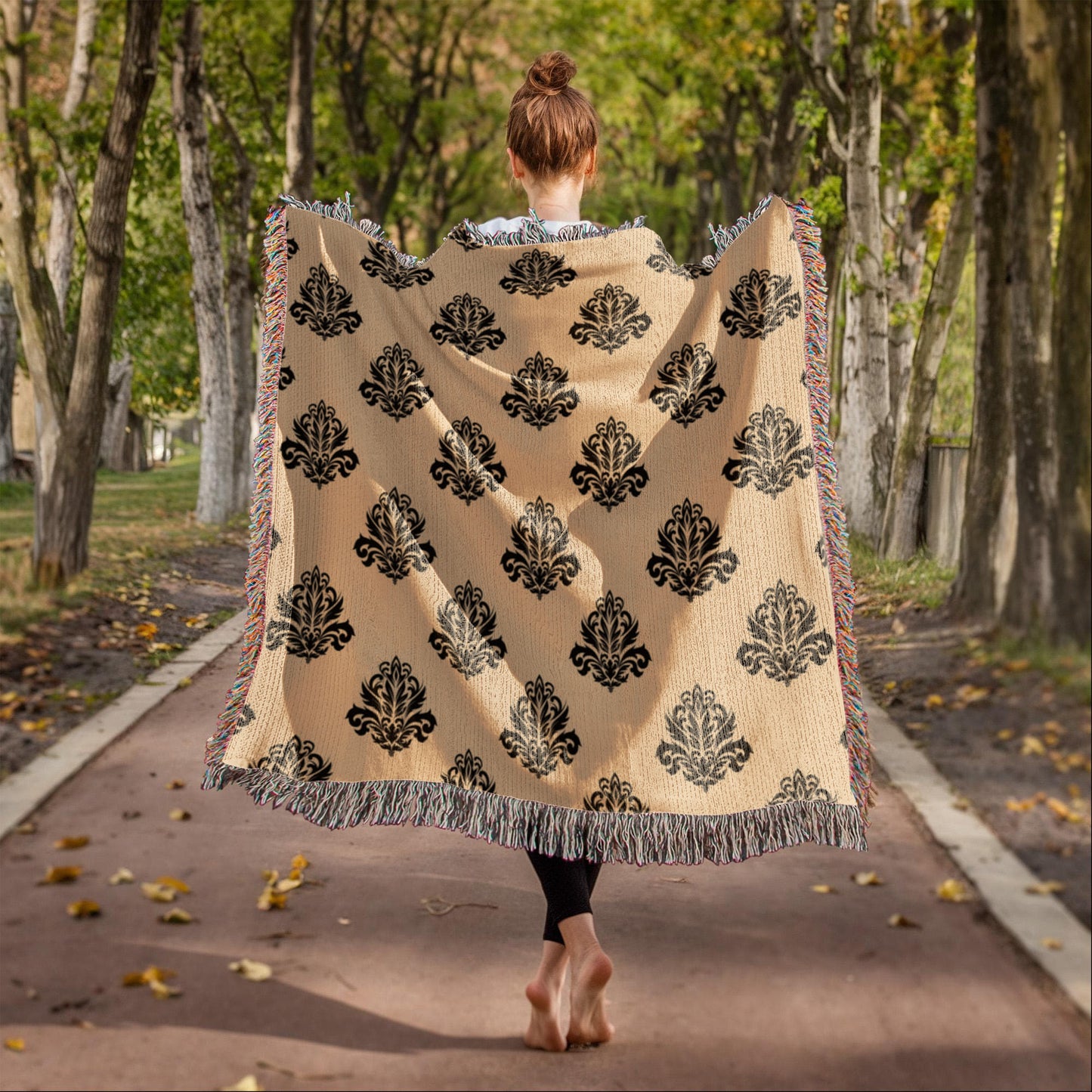 Damask Pattern 028 - 50" x 60" Heirloom Woven Blanket