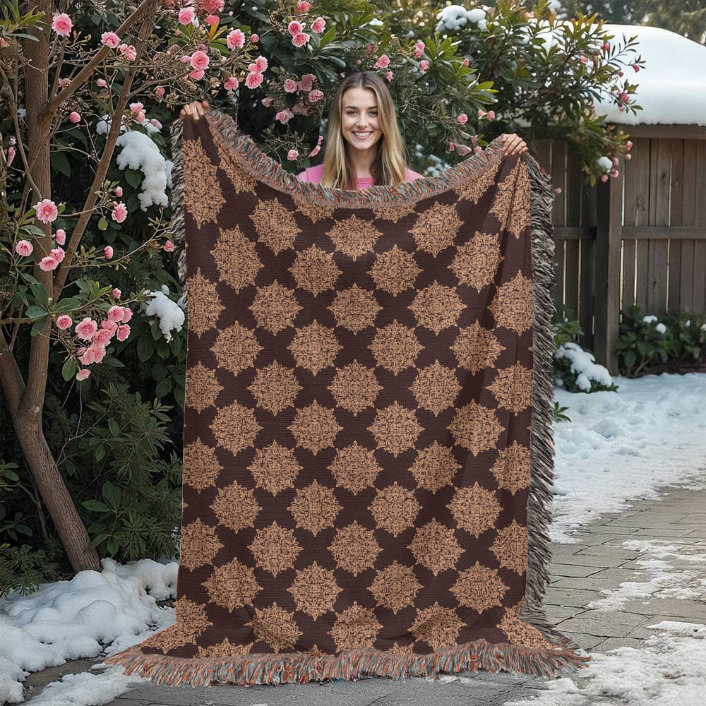 Damask Pattern 012 - 60" x 80" Heirloom Woven Blanket