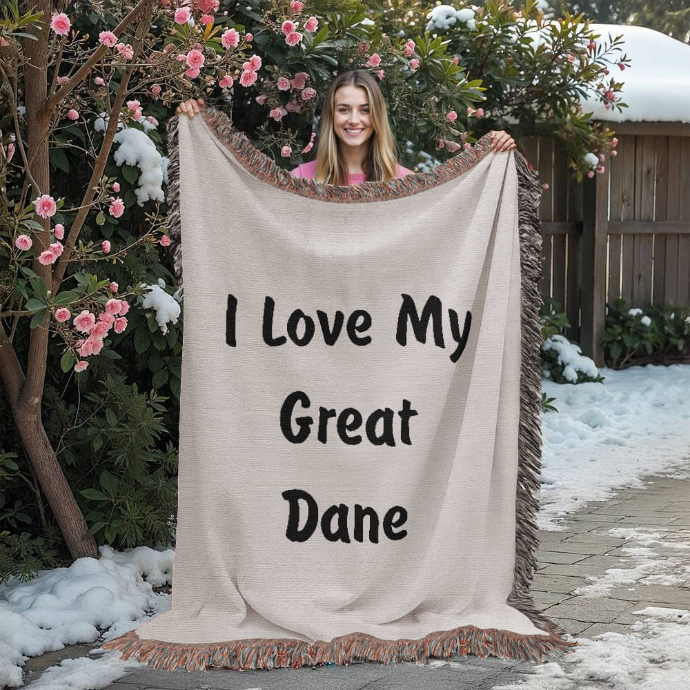 Love My Great Dane v4 - 60" x 80" Heirloom Woven Blanket