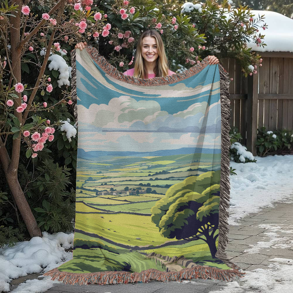 Famous Travel Destinations - Wensleydale, Yorkshire, England - 60" x 80" Heirloom Woven Blanket
