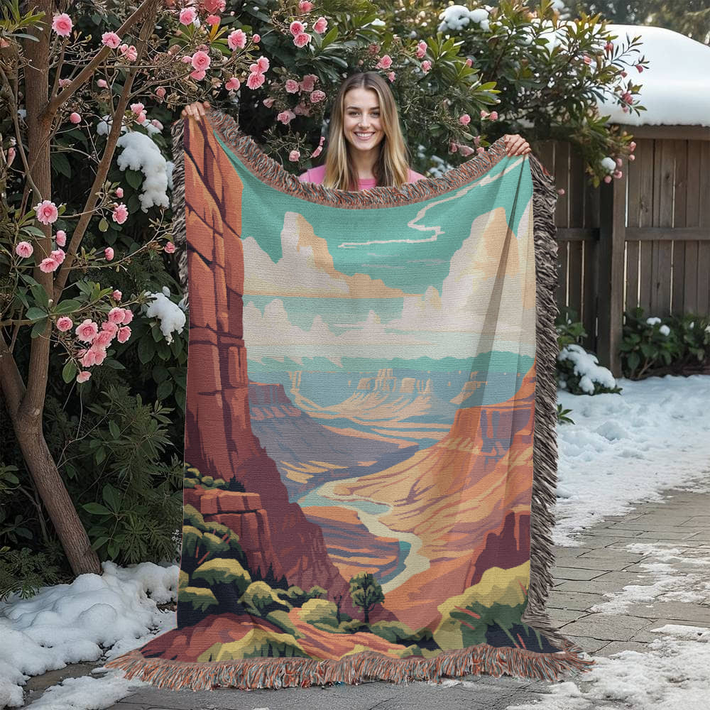 Famous Travel Destinations - Grand Canyon National Park, Arizona - 60" x 80" Heirloom Woven Blanket