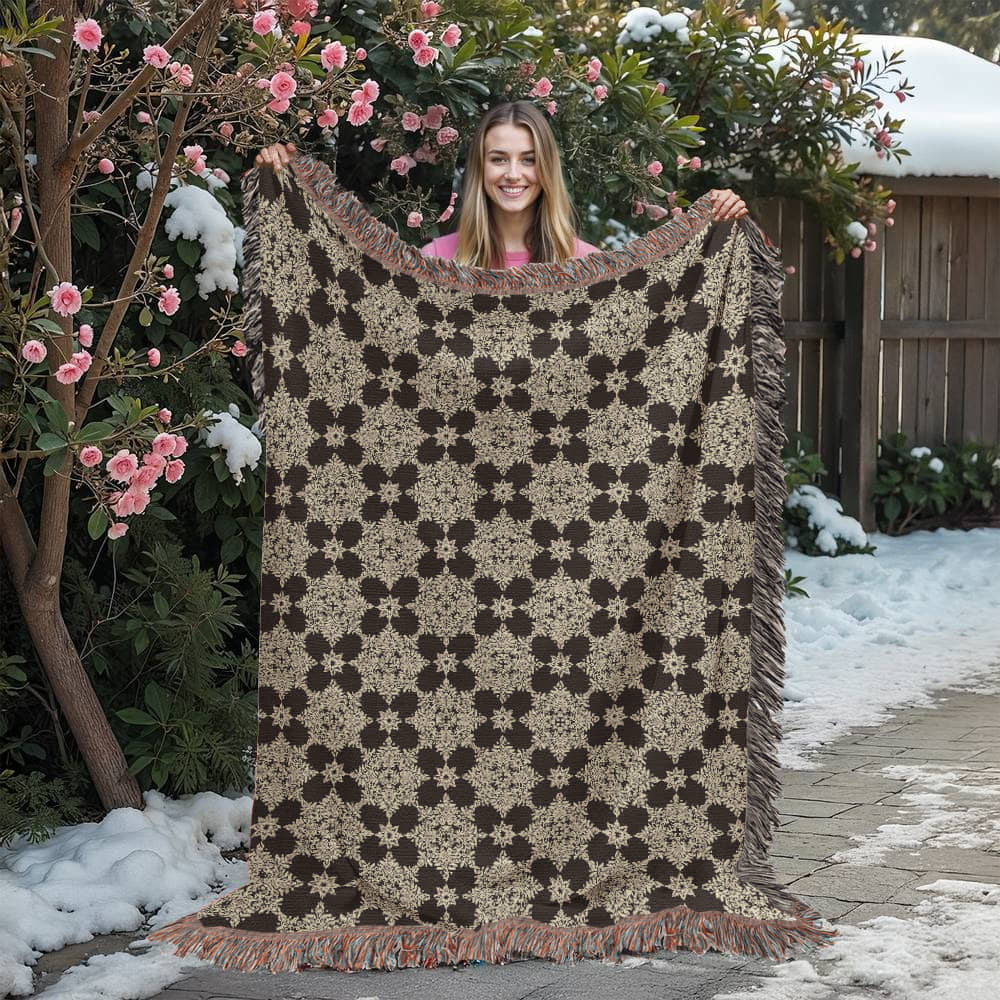 Damask Pattern 015 - 60" x 80" Heirloom Woven Blanket