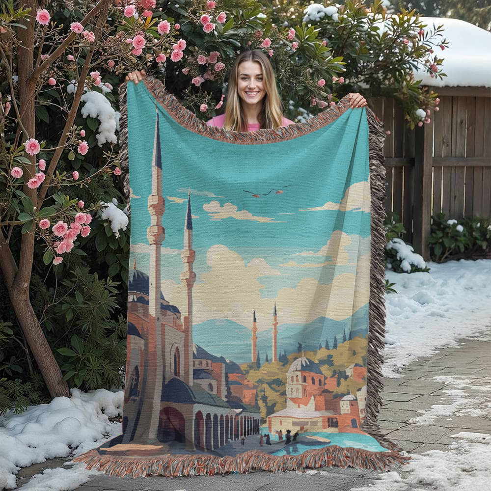 Famous Travel Destinations - Adana, Turkey - 60" x 80" Heirloom Woven Blanket