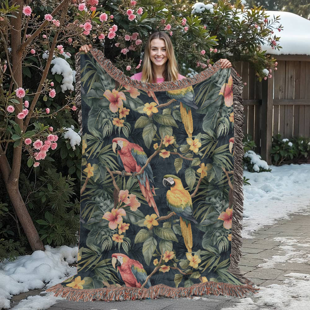 Chinoiserie Pattern 029 - 60" x 80" Heirloom Woven Blanket