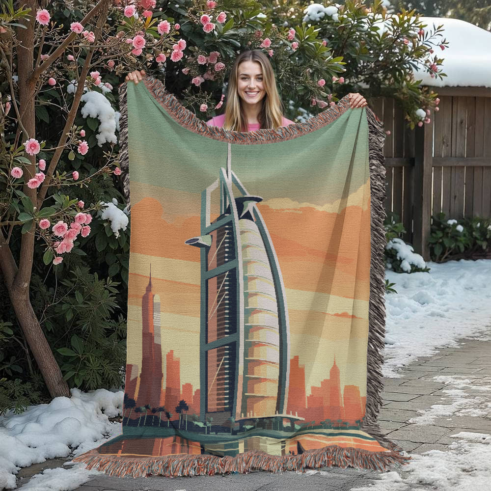 Famous Travel Destinations - Dubai, United Arab Emirates - 60" x 80" Heirloom Woven Blanket