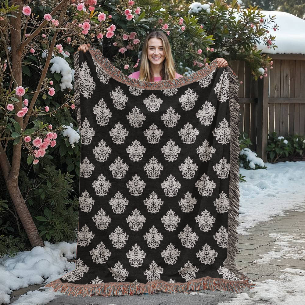 Damask Pattern 018 - 60" x 80" Heirloom Woven Blanket