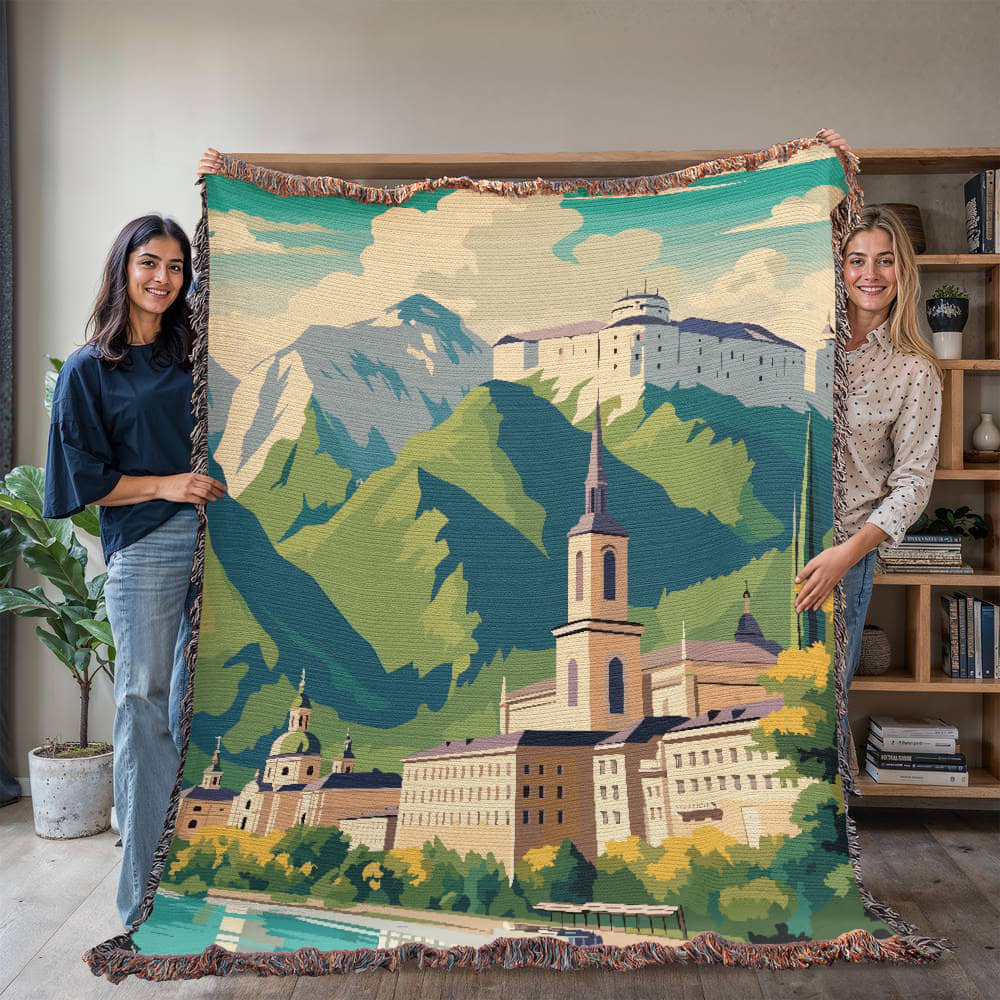 Famous Travel Destinations - Salzburg, Austria - 60" x 80" Heirloom Woven Blanket