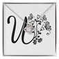 Botanical Monogram U - Love Knot Necklace