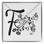 Botanical Monogram F - Love Knot Necklace