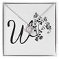 Botanical Monogram W - Love Knot Necklace