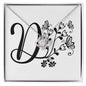 Botanical Monogram D - Love Knot Necklace
