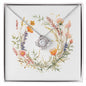 Boho Flowers Wreath Watercolor 09 - Love Knot Necklace