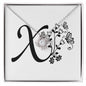 Botanical Monogram X - Love Knot Necklace