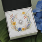 Boho Flowers Wreath Watercolor 12 - Love Knot Necklace
