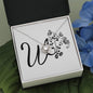 Botanical Monogram W - Love Knot Necklace