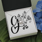 Botanical Monogram G - Love Knot Necklace
