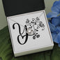 Botanical Monogram Y - Love Knot Necklace