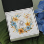Boho Flowers Wreath Watercolor 13 - Love Knot Necklace