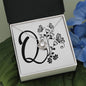 Botanical Monogram Q - Love Knot Necklace
