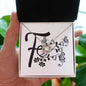 Botanical Monogram F - Love Knot Necklace