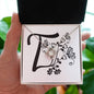 Botanical Monogram T - Love Knot Necklace
