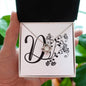 Botanical Monogram D - Love Knot Necklace