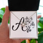 Botanical Monogram A - Love Knot Necklace