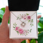 Watercolor Pink Floral Frame 2 - Love Knot Necklace