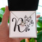 Botanical Monogram R - Love Knot Necklace