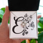 Botanical Monogram E - Love Knot Necklace