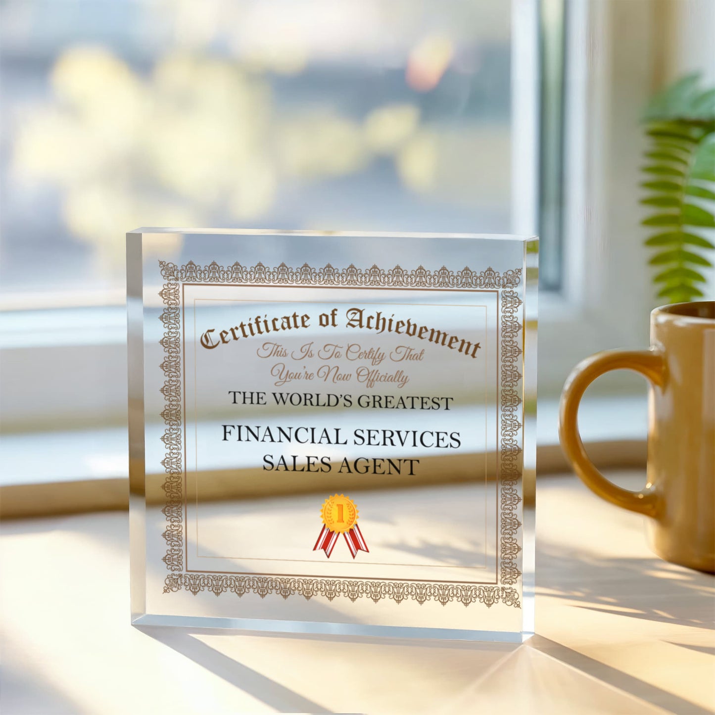 World's Greatest Financial Services Sales Agent - 6" x 6" Acrylic Block