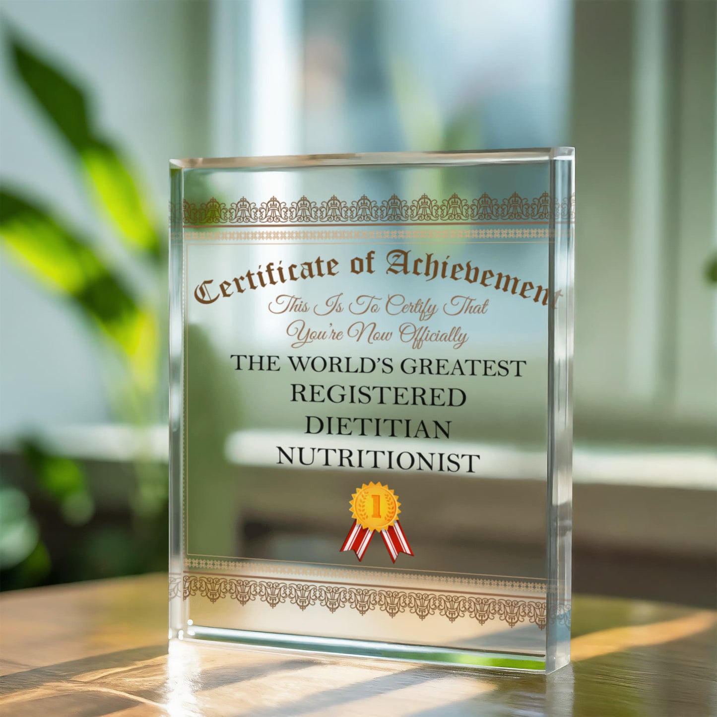 World's Greatest Registered Dietitian Nutritionist - 6" x 6" Acrylic Block