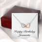 Happy Birthday Jeannette - Interlocking Hearts Necklace With Mahogany Style Luxury Box