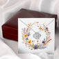 Boho Flowers Wreath Watercolor 14 - Love Knot Necklace With Mahogany Style Luxury Box