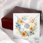Boho Flowers Wreath Watercolor 13 - Love Knot Necklace With Mahogany Style Luxury Box