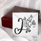 Botanical Monogram I - Love Knot Necklace With Mahogany Style Luxury Box