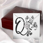 Botanical Monogram Q - Love Knot Necklace With Mahogany Style Luxury Box