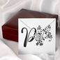 Botanical Monogram P - Love Knot Necklace With Mahogany Style Luxury Box