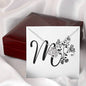 Botanical Monogram M - Love Knot Necklace With Mahogany Style Luxury Box