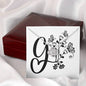 Botanical Monogram G - Love Knot Necklace With Mahogany Style Luxury Box