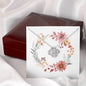 Boho Flowers Wreath Watercolor 20 - Love Knot Necklace With Mahogany Style Luxury Box