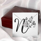 Botanical Monogram N - Love Knot Necklace With Mahogany Style Luxury Box