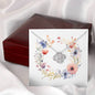 Boho Flowers Wreath Watercolor 18 - Love Knot Necklace With Mahogany Style Luxury Box