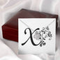 Botanical Monogram X - Love Knot Necklace With Mahogany Style Luxury Box