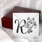 Botanical Monogram R - Love Knot Necklace With Mahogany Style Luxury Box